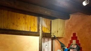 Messa in protezione della copertura lignea della camera da letto a San Pietro di Feletto