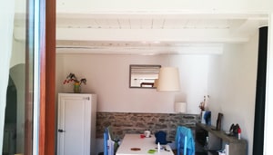 Travi laccate di bianco